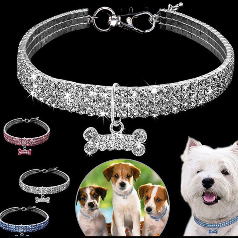Crystal dog cat collar dazzling diamonds all sizes - Picture 1 of 8